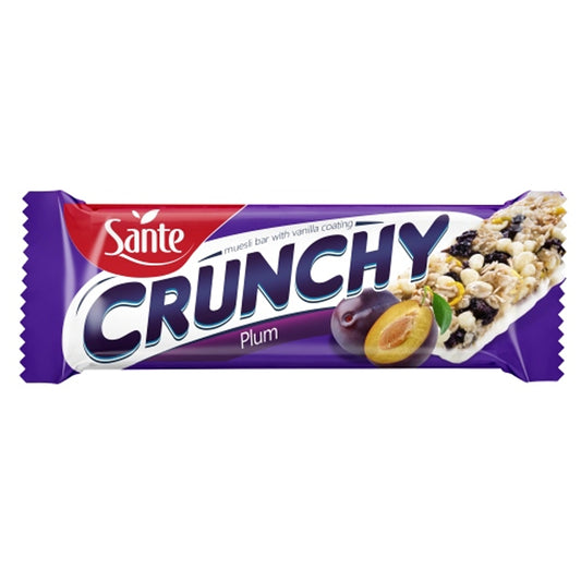 Crunchy bar with plums and vanilla coating (40g x case)